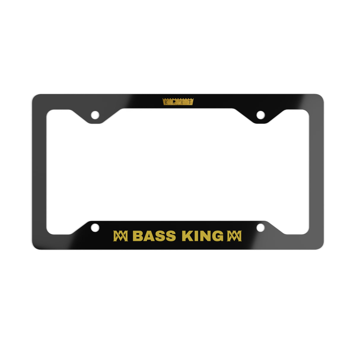 Bass King Metal License Plate Frame